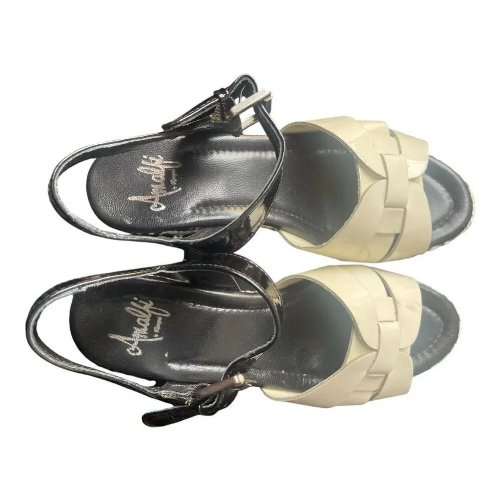 Amalfi by.Rangoni Monna Black &‎ White Chevron Wedge Heels Size 6